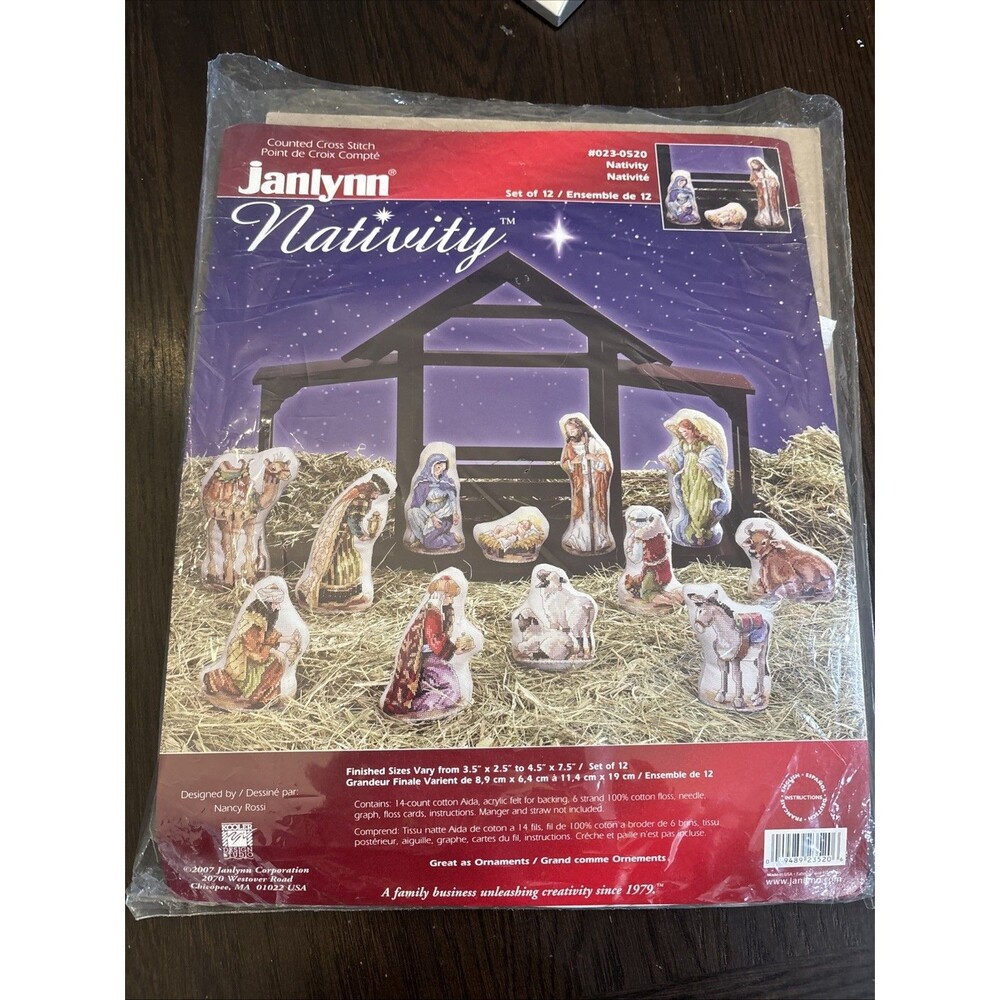 Janlynn Nativity Counted Cross Stitch Set — 12 Figures (Kit No. 023-0520) Open